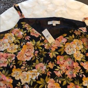 NWT LOFT plus floral strappy cami